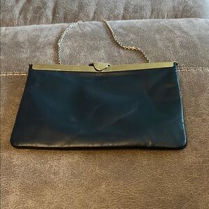 Etra Elegant Blue Leather Clutch